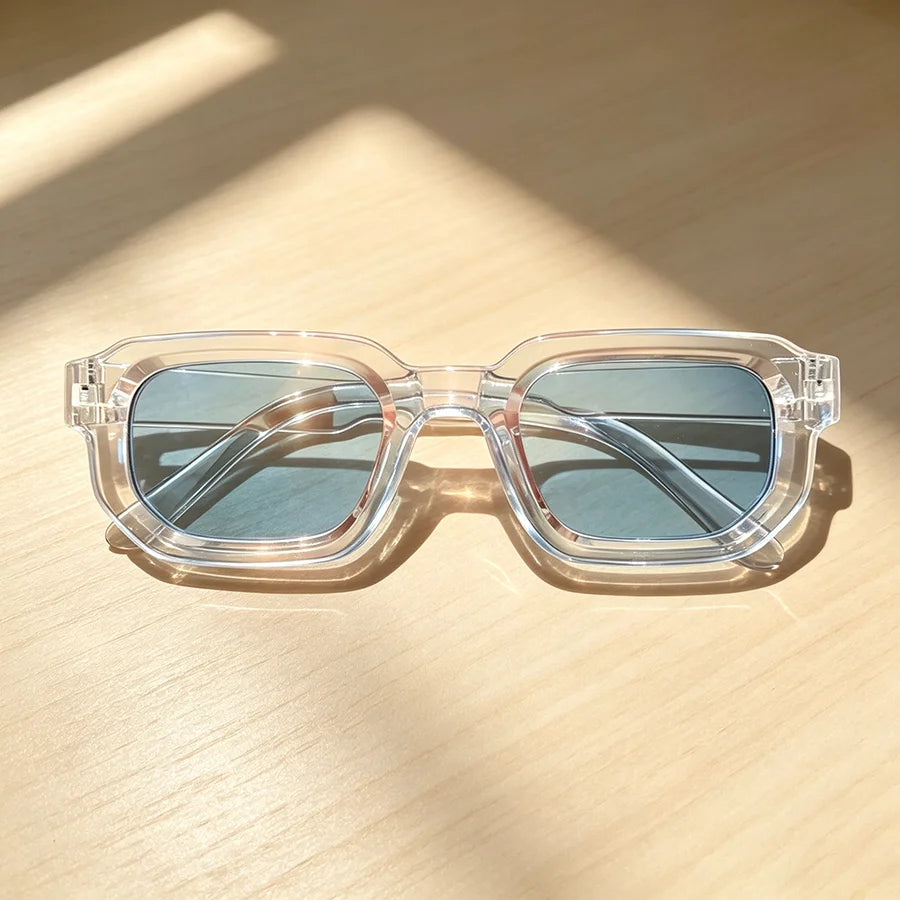 Lunettes de Soleil Rectangulaires Vintage – Style Rétro Mixte, à l'Unité ou Lot de 6