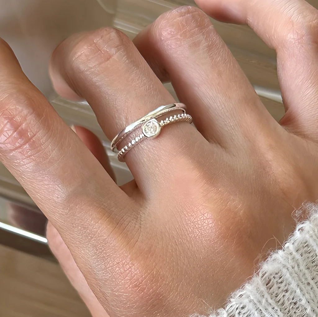 Bague Lotus en Argent Sterling 925 Femme – Texture Rétro & Ajustable | Cadeau Bijou