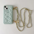 Coque iPhone Cuir PU Texture Litchi – Portefeuille, Bandoulière & Porte-Carte