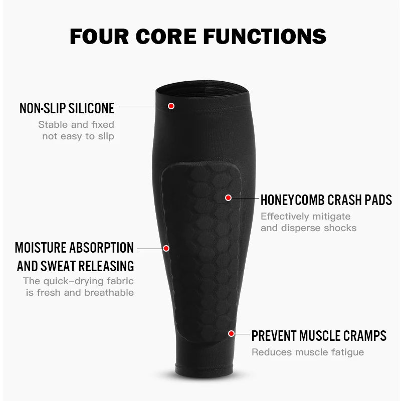 Manchon de Protection Tibia Football – Chaussette avec Mousse & Coussinets Nid d'Abeille