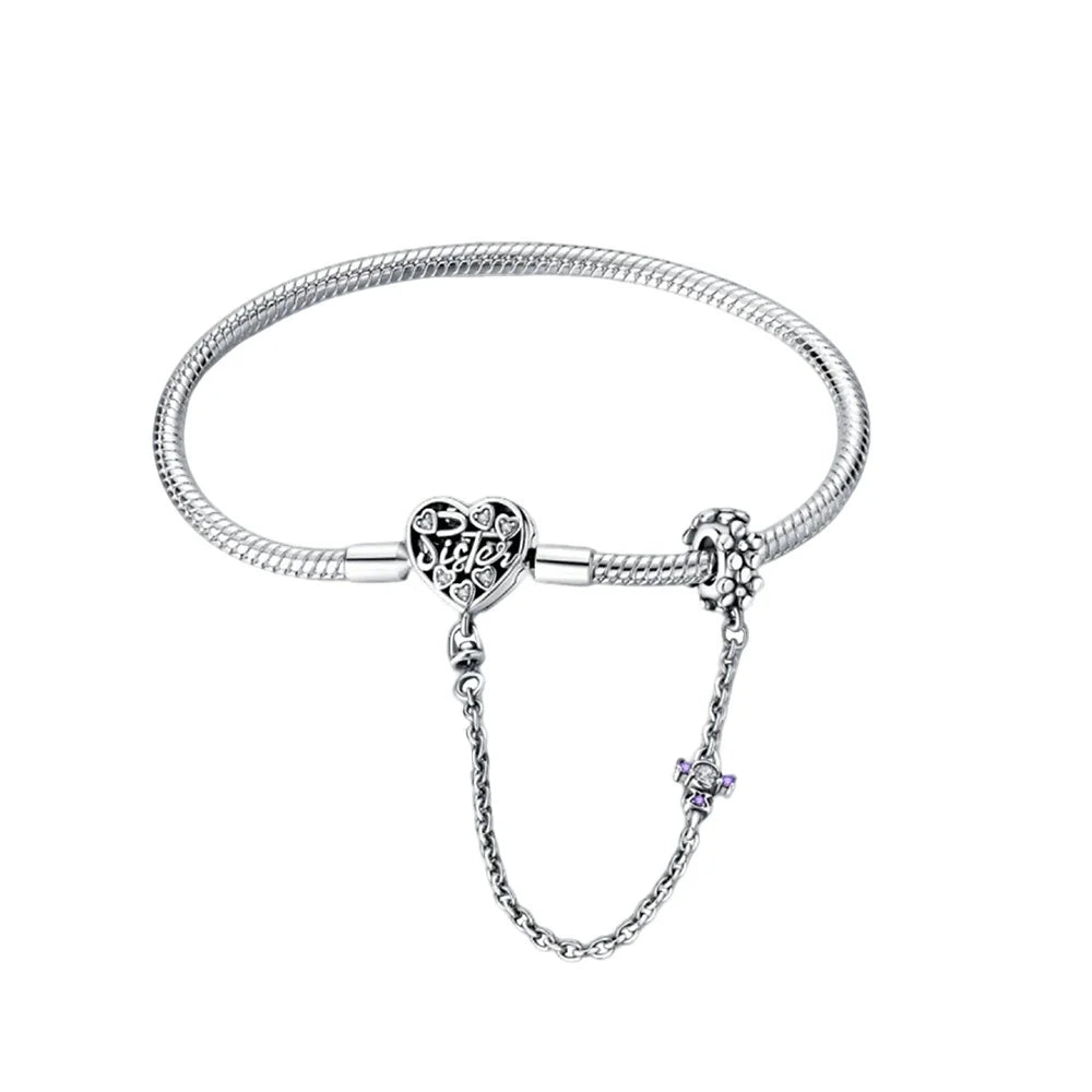 Fmrose Bracelet Charm Fait Main en Argent 925 – Chaîne Serpent Douce, Cadeau Femme