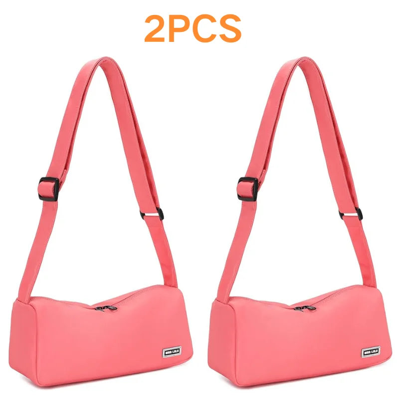 Miss Lulu | Set of 2 | Light Crescent Crossbody bag | Adjustable Strap | Hobo shoulder bag (30cm)
