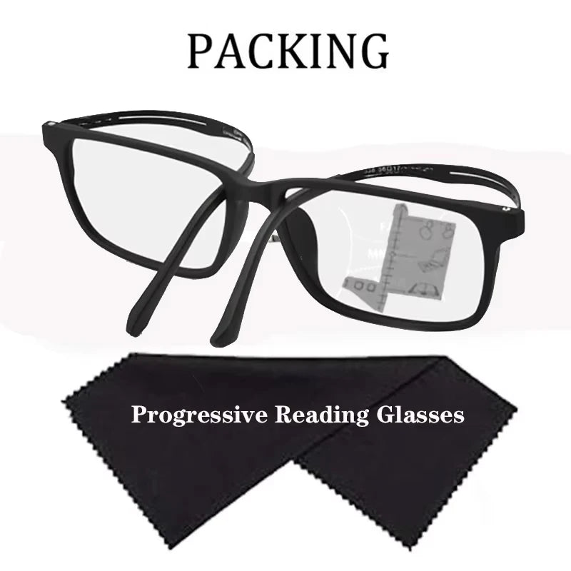 Lunettes de Lecture Progressives en Titane Pur – Anti-Lumière Bleue Unisexe (Modèle 2209)