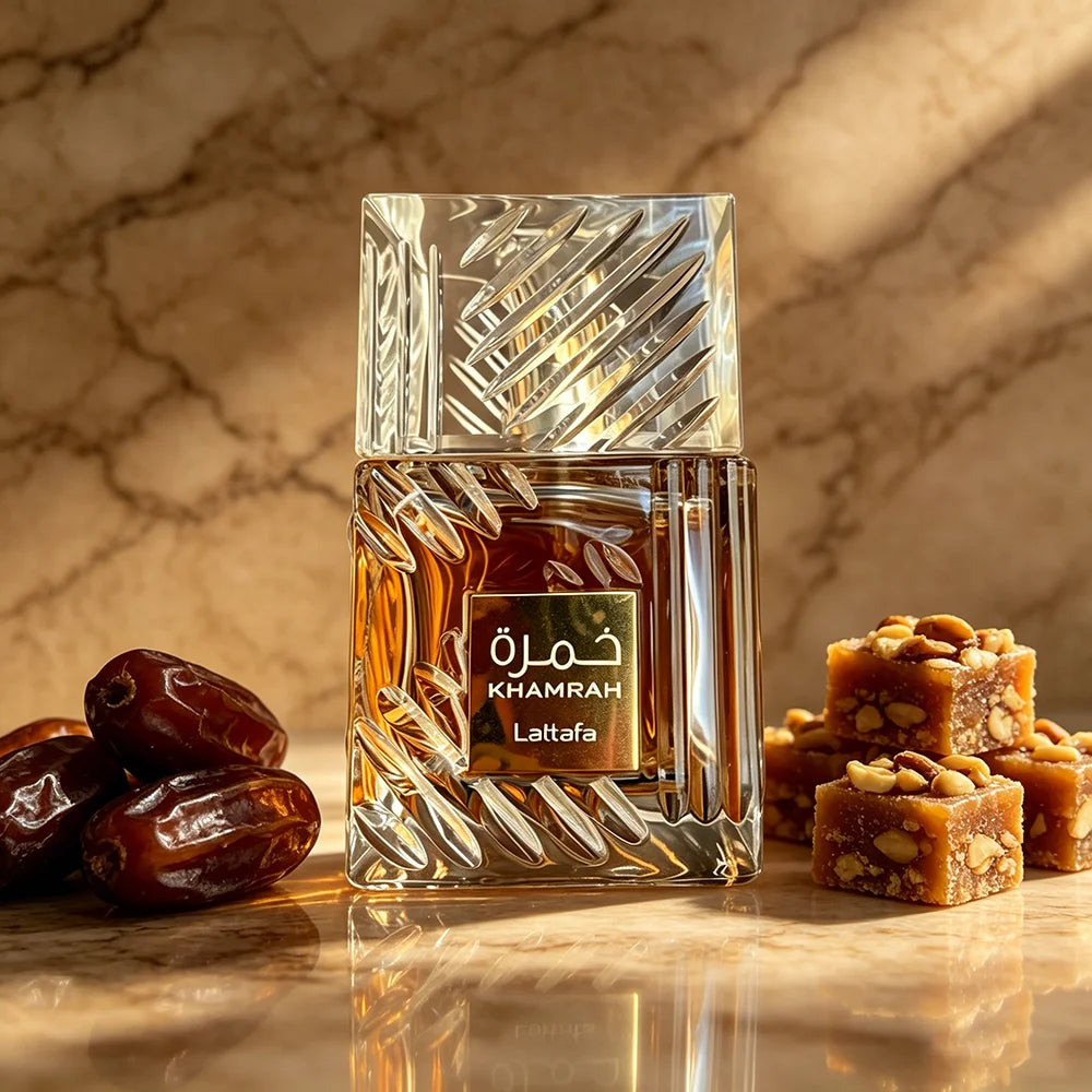 Lattafa Khamrah 100ml Eau De Parfum - Rich Sweet Oriental Scent with Vanilla, Cinnamon & Tonka, Perfect for Daily & Evening Wear, Long Lasting Unisex Fragrance