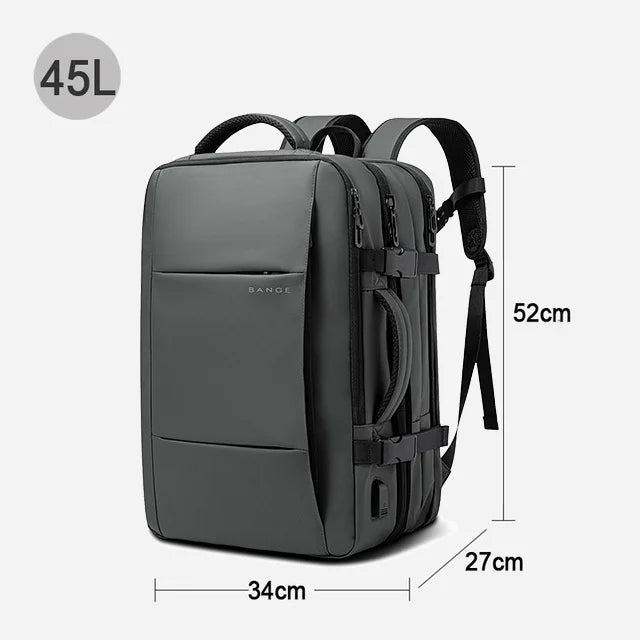 Sac à Dos Business Voyage BANGE – Grande Capacité 37-45L | Port USB | Laptop 17,3"