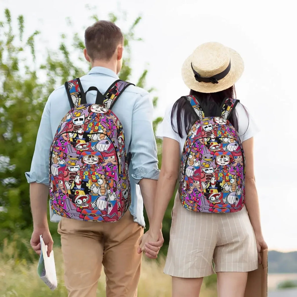The Amazing Digital Circus Cartoon Anime Game Backpack Middle High College School Student Bookbag Men Women Daypack Outdoor