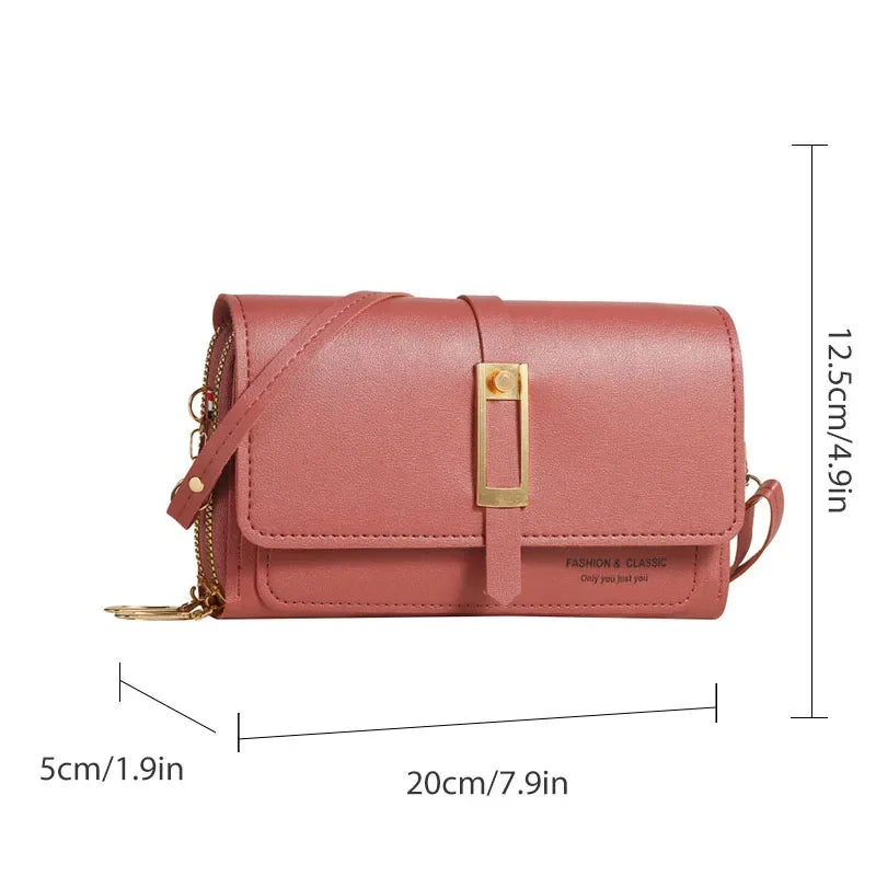 Mini Sac à Bandoulière Carré Femme — Style Rétro Tendance, PU, Multifonction