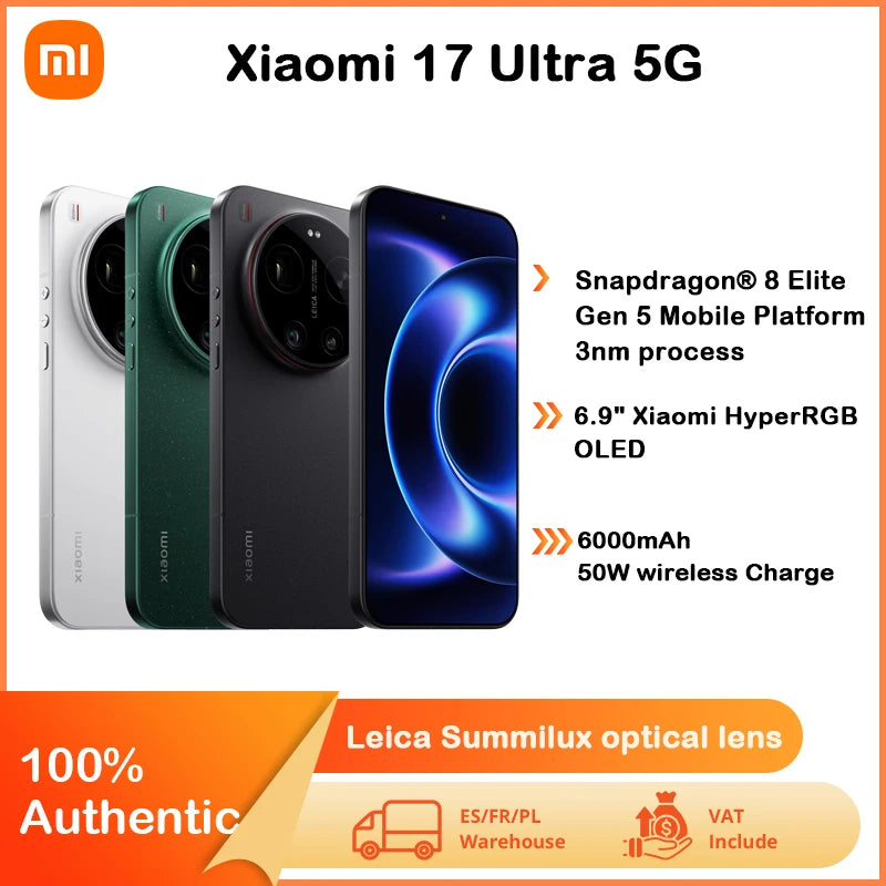 Xiaomi 17 Ultra smartphone with 6.9-inch OLED display, Leica cameras and Snapdragon processor®8 Elite Gen 5 NFC 6000mAh 5G