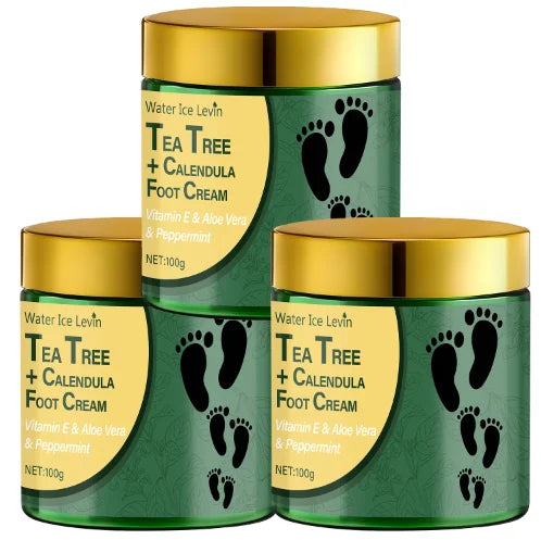 Crème Pieds Thé Arbre & Calendula – Vitamine E & Aloé Vera, Hydratante & Légère