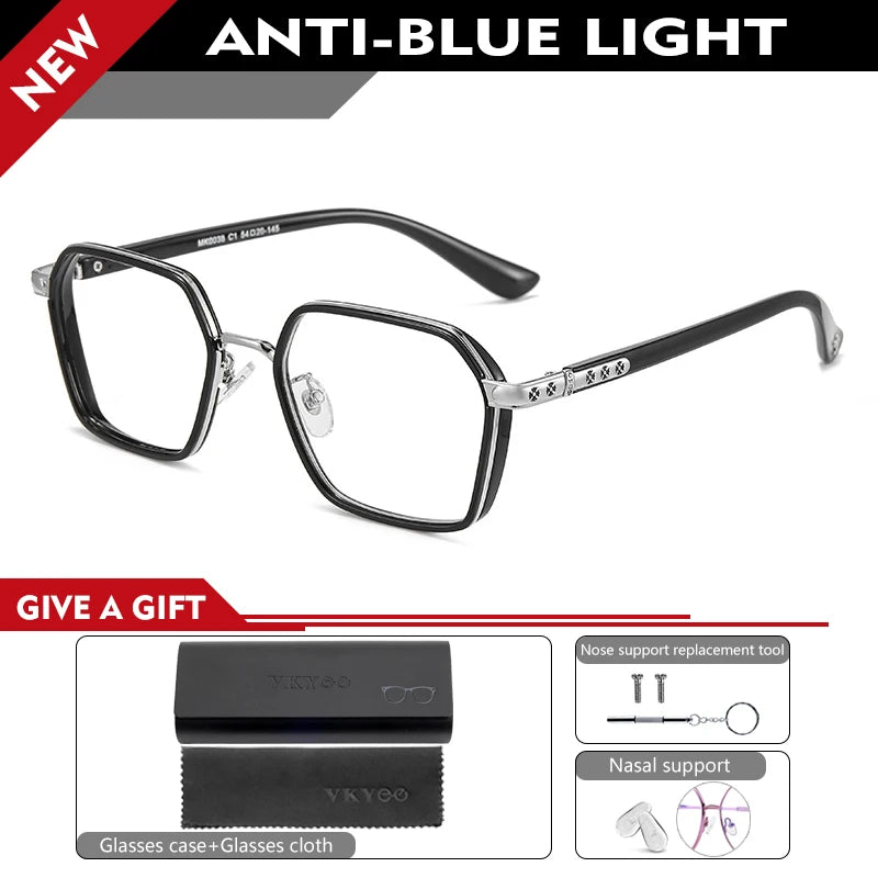 Lunettes Carrées Anti-Lumière Bleue CAIDERONI – Homme & Femme, Prescription Personnalisable