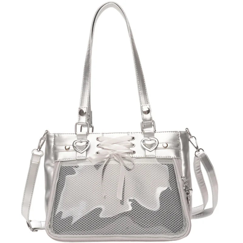 Petit Sac Ita Bag Kawaii Bandoulière Femme – Fenêtre Transparente, Ruban, Style Japonais 2026