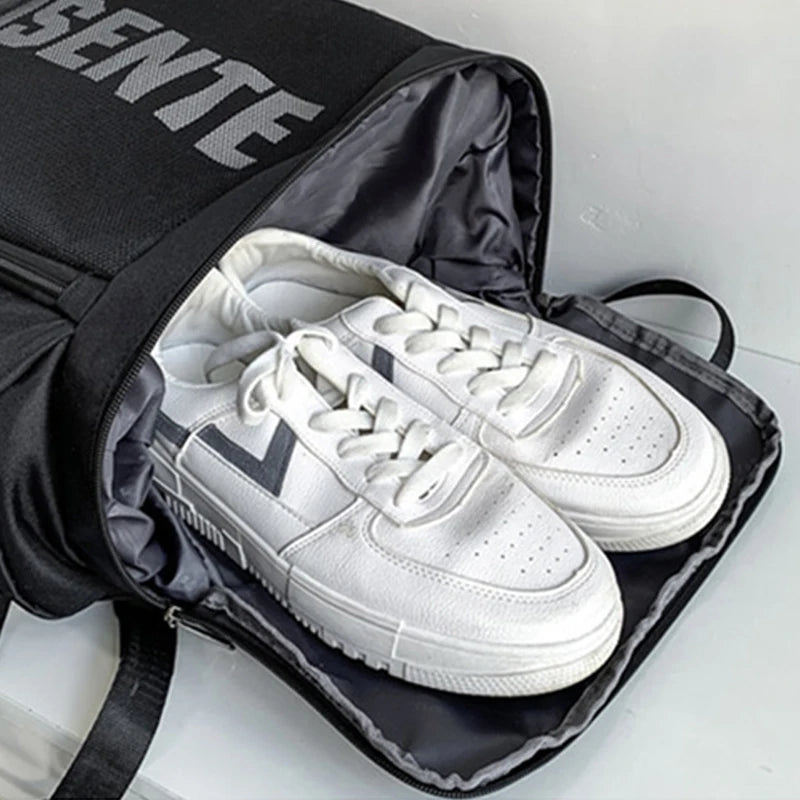Gym Fitness Backpack Sports Yoga Bag with Shoes Pack Outdoor Hiking Climbing Luggage Rucksack College Student Weekend Schoolbag
