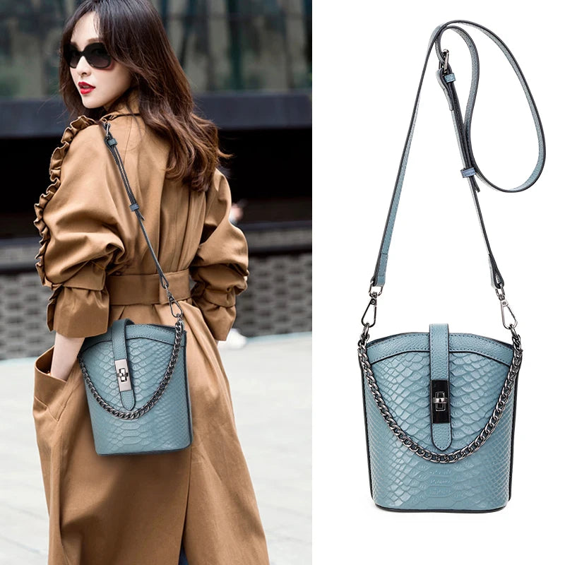 2023 New Genuine Leather Crossbody Bag Women's Small Bag Fashion Texture Crocodile Pattern Shoulder Bag Women's Handbag