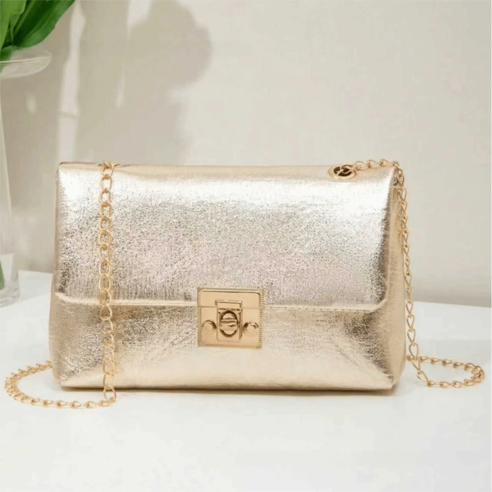 Trend Casual Gold Chain Crossbody Bag Elegant Versatile Shoulder Bag Messenger Bag Women
