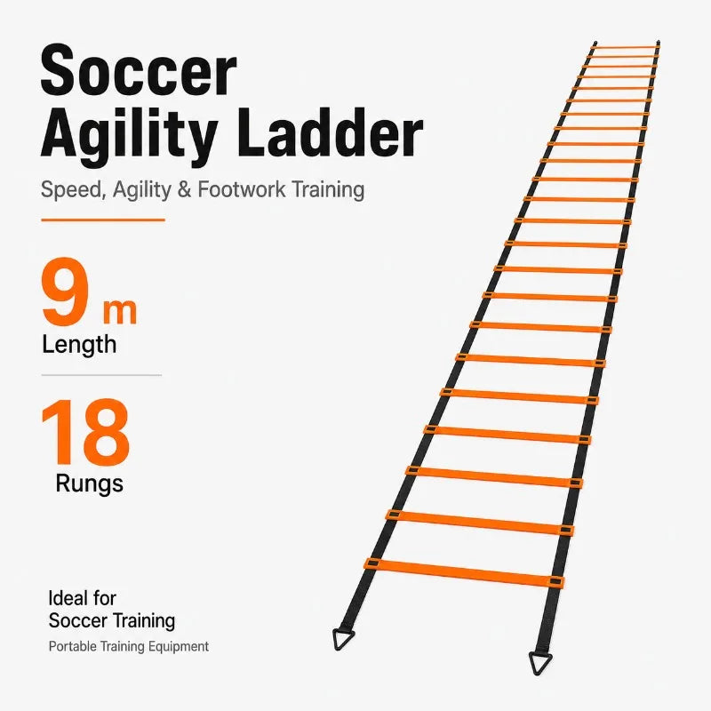 Agility Ladder Speed Training Equipment Football Training Adjustable Nylon Strap Jumping Ladder Fitness Soccer Athletes