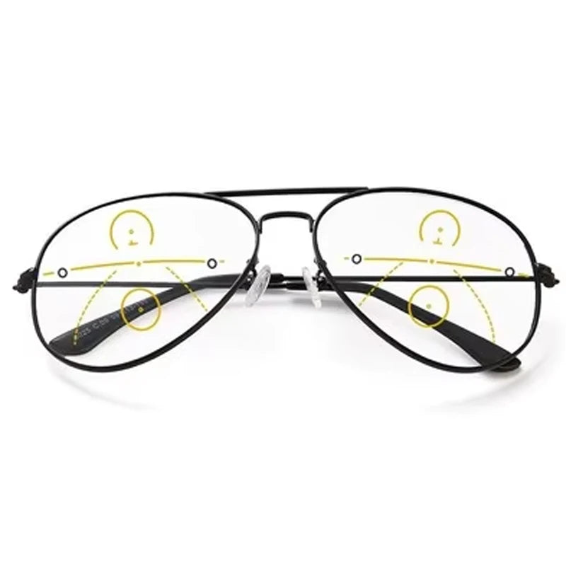 Lunettes de Lecture Photochromiques Multifocales ISENGHUO – Monture Pilote Mixte