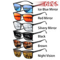 Lot de 6 Lunettes de Soleil Carrées Vintage – Homme & Femme