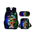3pcs Set Smiling Critters School Bag 40cm/15.7inch Backpack Shoulder Bag Pencil Case Computer Book Bags for Boys Girls Best Gift
