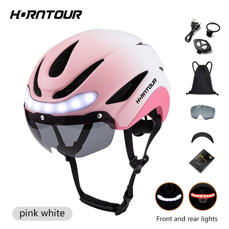 Casque Vélo LED Horntour HT-16 – Clignotants & Visière Magnétique