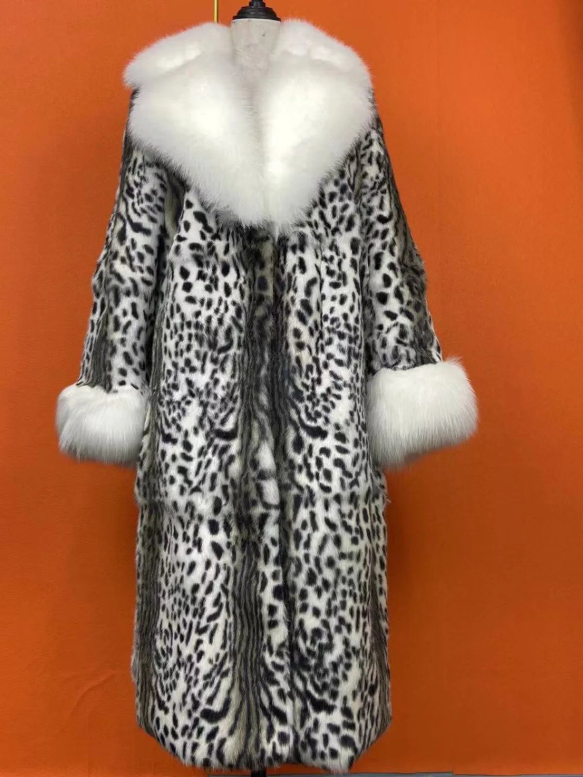 FURTJY – Manteau Femme Fourrure Naturelle de Lapin & Renard, Col Revers, Style Streetwear Chaud Hiver 2025