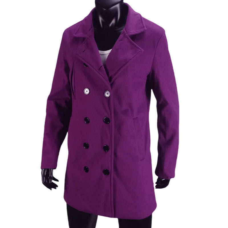 RVHSWDS – Trench-Coat Long Femme Double Boutonnage Doué de Doublure, Col Revers, Style Streetwear Hiver