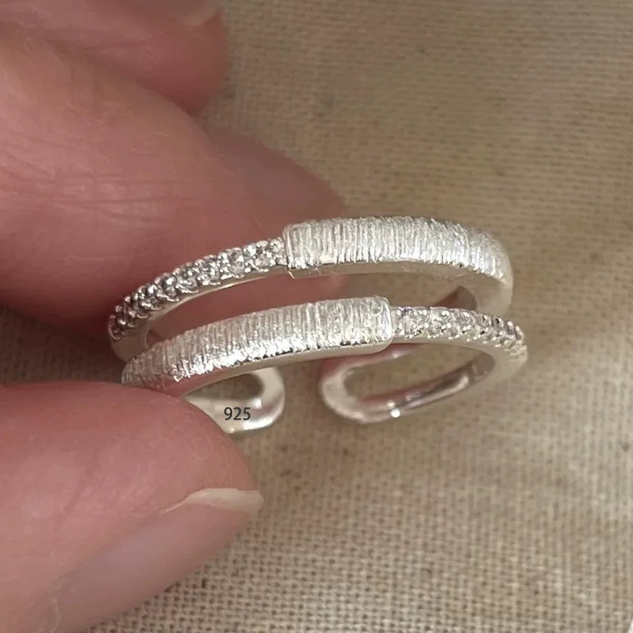 Bague Lotus en Argent Sterling 925 Femme – Texture Rétro & Ajustable | Cadeau Bijou