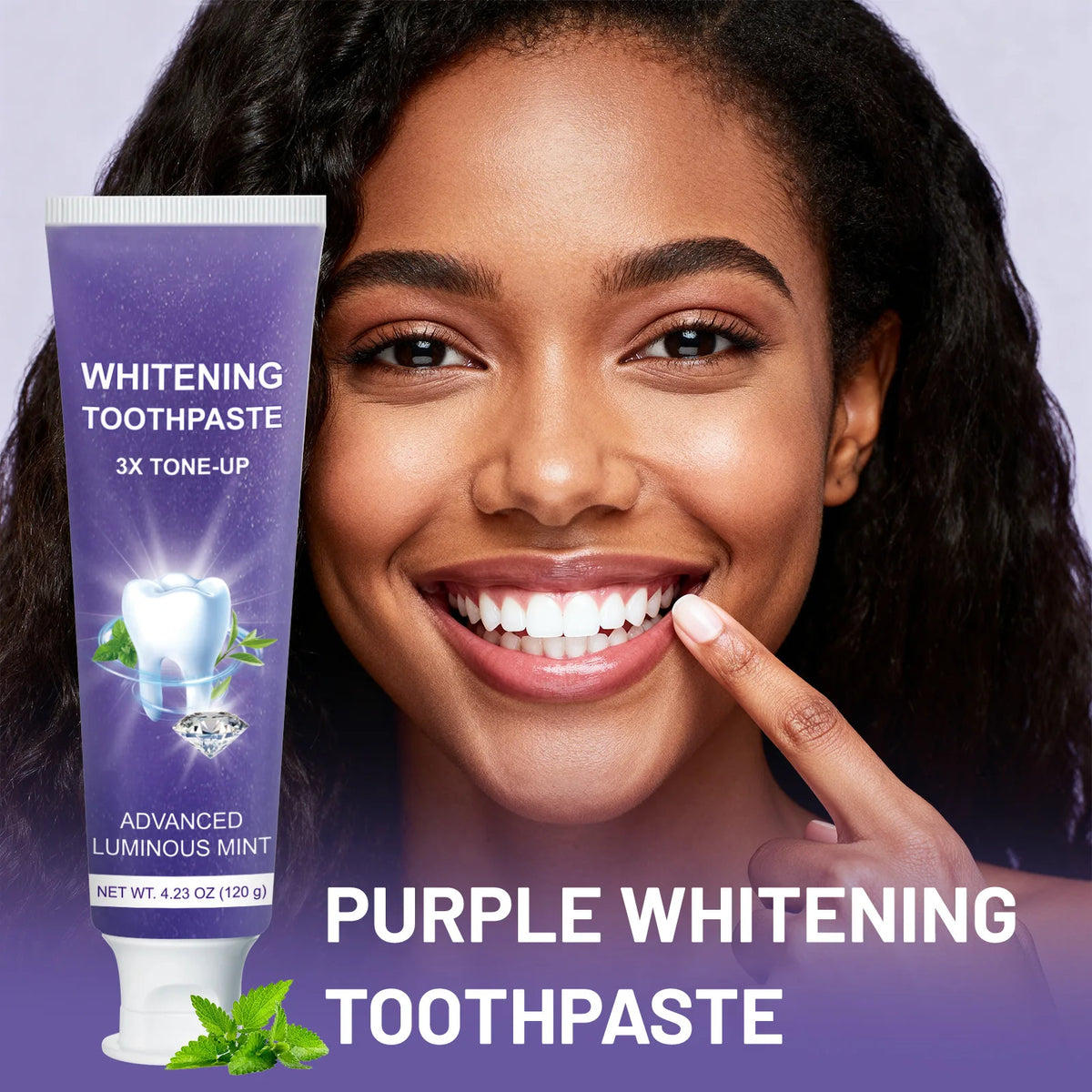 9D 5DPurple Teeth Whitening Toothpaste Remove Plaque Stains Cleaning Oral Hygiene Dental Bleach Tools Fresh Breath Beauty Health