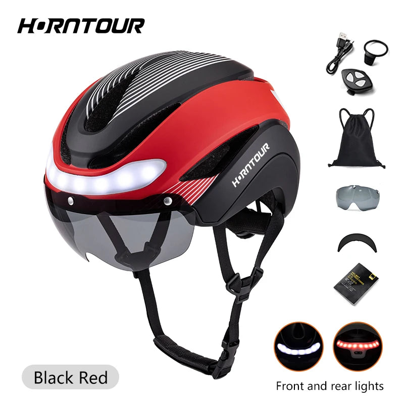 Casque Vélo LED Horntour HT-16 – Clignotants & Visière Magnétique