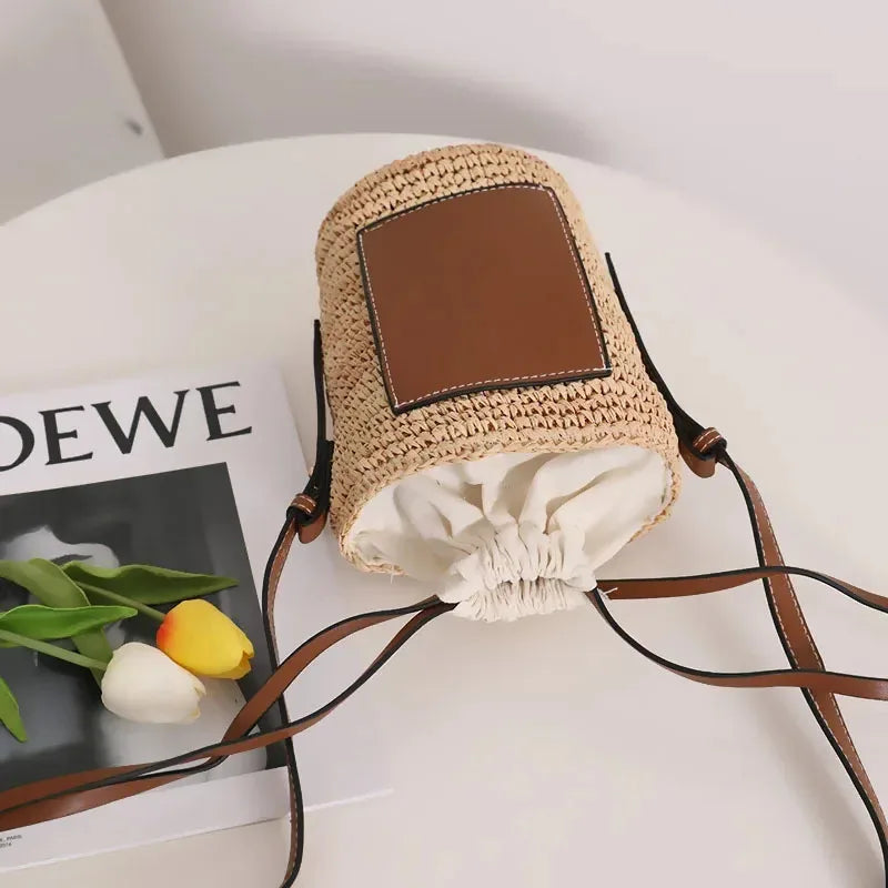 Sac Seau Tressé en Raphia – Bandoulière Boho Femme