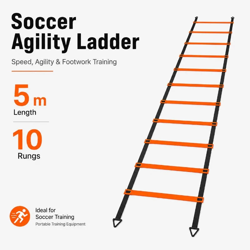 Agility Ladder Speed Training Equipment Football Training Adjustable Nylon Strap Jumping Ladder Fitness Soccer Athletes