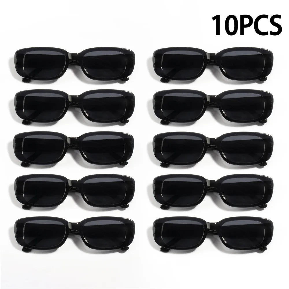 Lot de 10 Lunettes de Soleil Rectangulaires Vintage – Femme