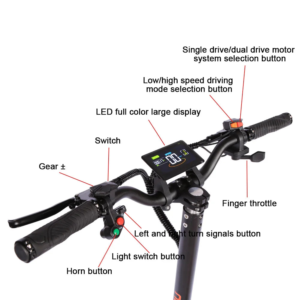 Trottinette Électrique TOURSOR X5 11" – Double Moteur 6000W, 85 km/h, 120 km d'Autonomie, Tout-Terrain Pliable