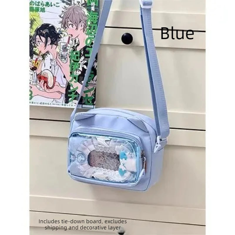 Harajuku Mini Women Ita Bags Women Casual Nylon Cartoon Cat Embroidered Bolso Mujer Daily Subculture DIY Badge Bag Female 2026