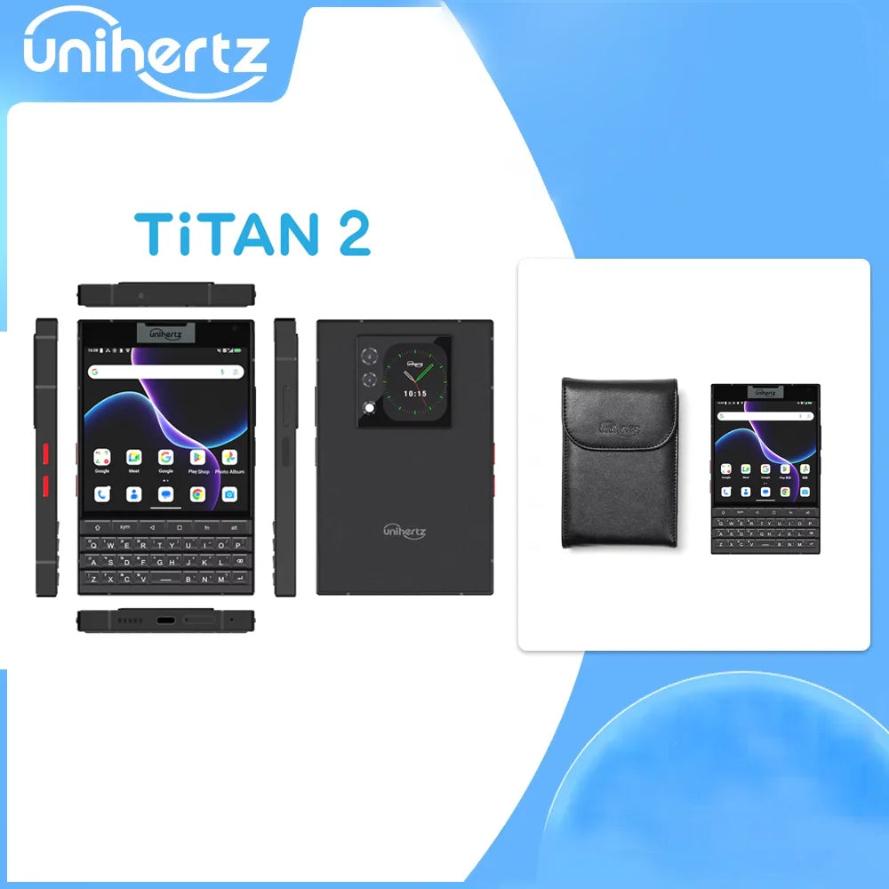 Unihertz Titan 2 Smartphone Android 15 with Physical Keyboard 5G Dual Screen Phone 512GB Dimensity 7300 50MP Camera Dual SIM