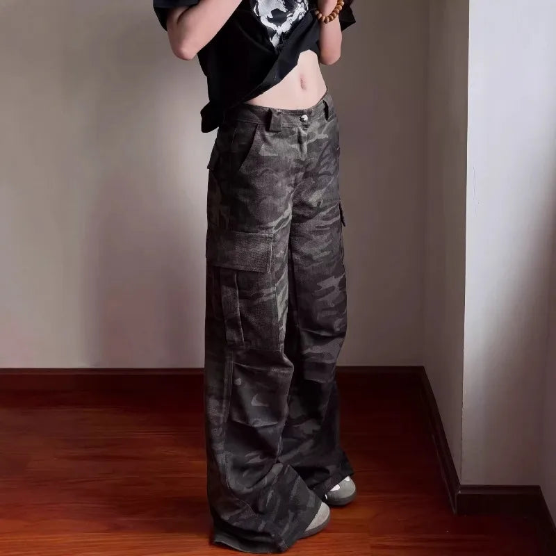 Jean Camouflage Vintage Wide Leg – Style Cargo Streetwear Unisexe