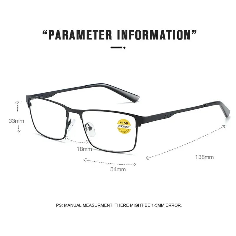 Lunettes de Lecture Unisexe – Anti-Lumière Bleue, Monture Alliage, Charnières Flexibles | +75 à +400