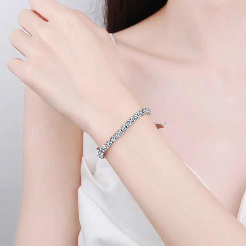 Bracelet Moissanite en Argent Sterling 925 – 3 à 7mm | Diamant D VVS1 Certifié GRA