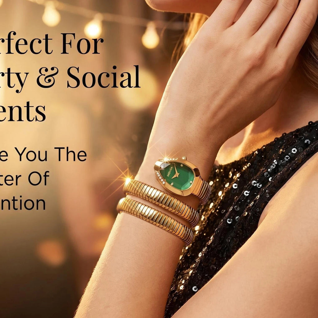 2026 High Quality Gold Diamond Set Snake Shaped Dress Watch Bangle Style Fashionable Unique Brand Same Style Women's Wristwatch