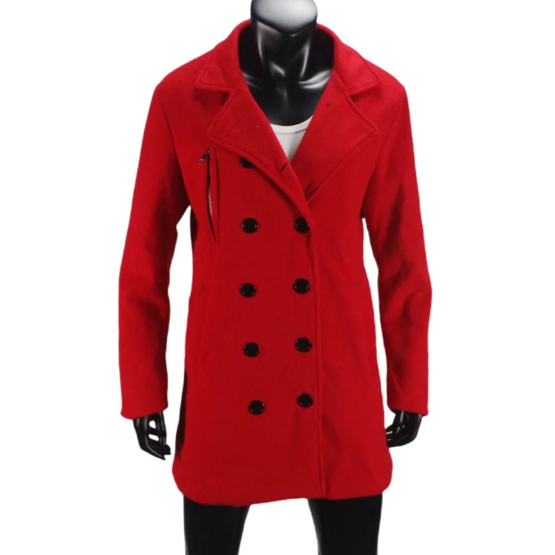 RVHSWDS – Trench-Coat Long Femme Double Boutonnage Doué de Doublure, Col Revers, Style Streetwear Hiver