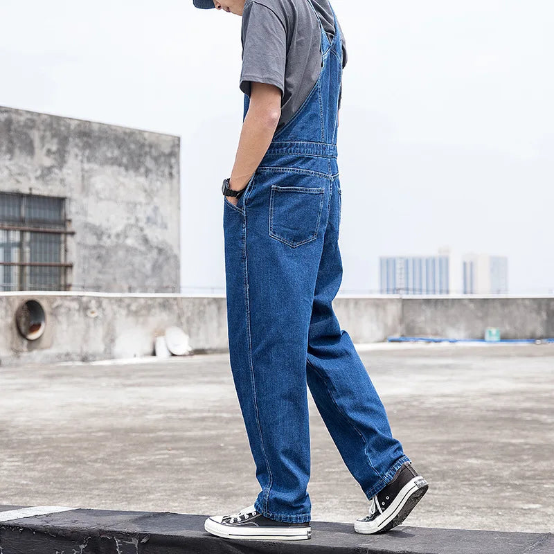 Salopette Jean Homme Large – Bretelles Larges Multi-Poches Style Casual | Tailles S-XXXL