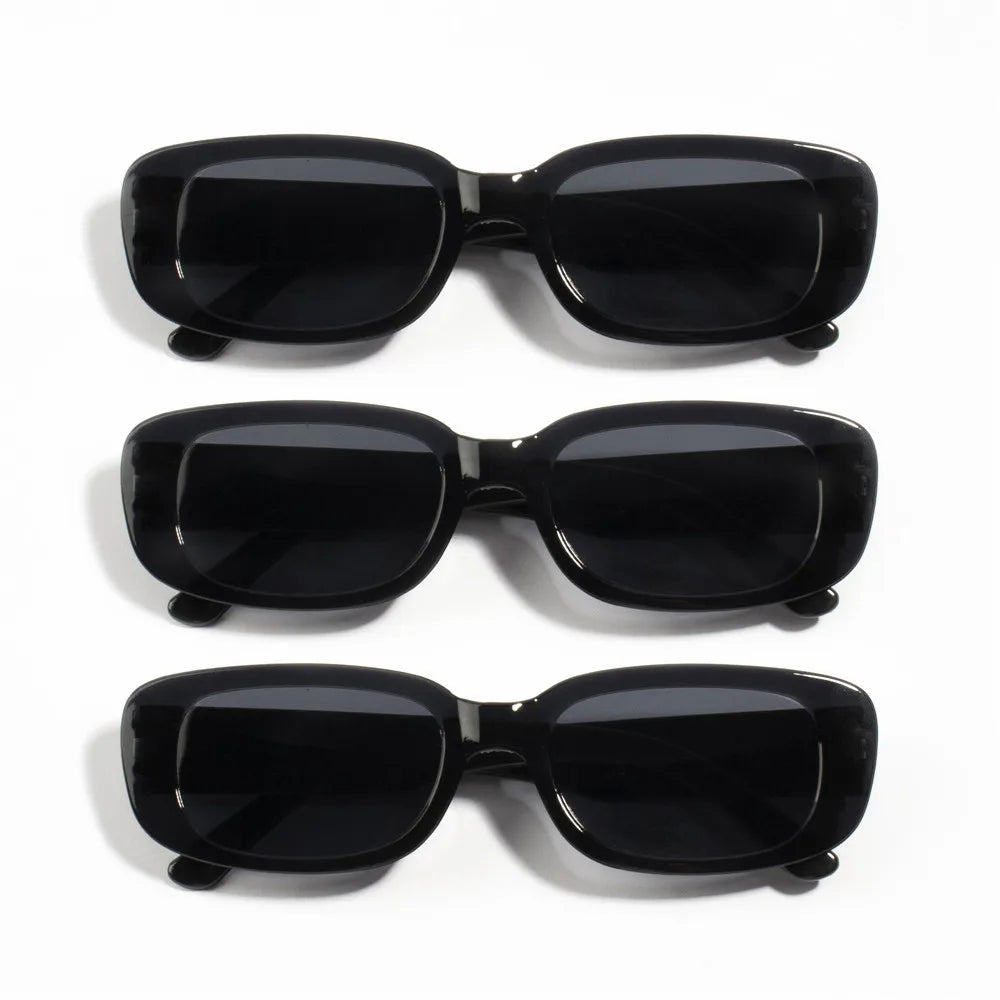Lot de 10 Lunettes de Soleil Rectangulaires Vintage – Femme