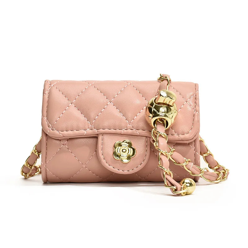 Mini Sac Bandoulière Femme Cuir PU – Chaîne Style Coréen, Couleur Unie, 7 Coloris
