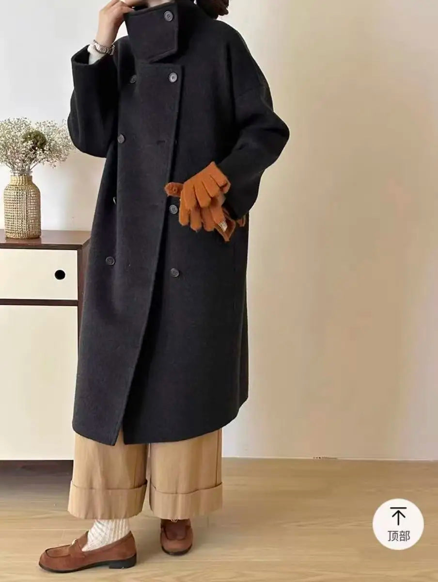 Manteau Long en Laine Style Hepburn – Femme Automne/Hiver 2025