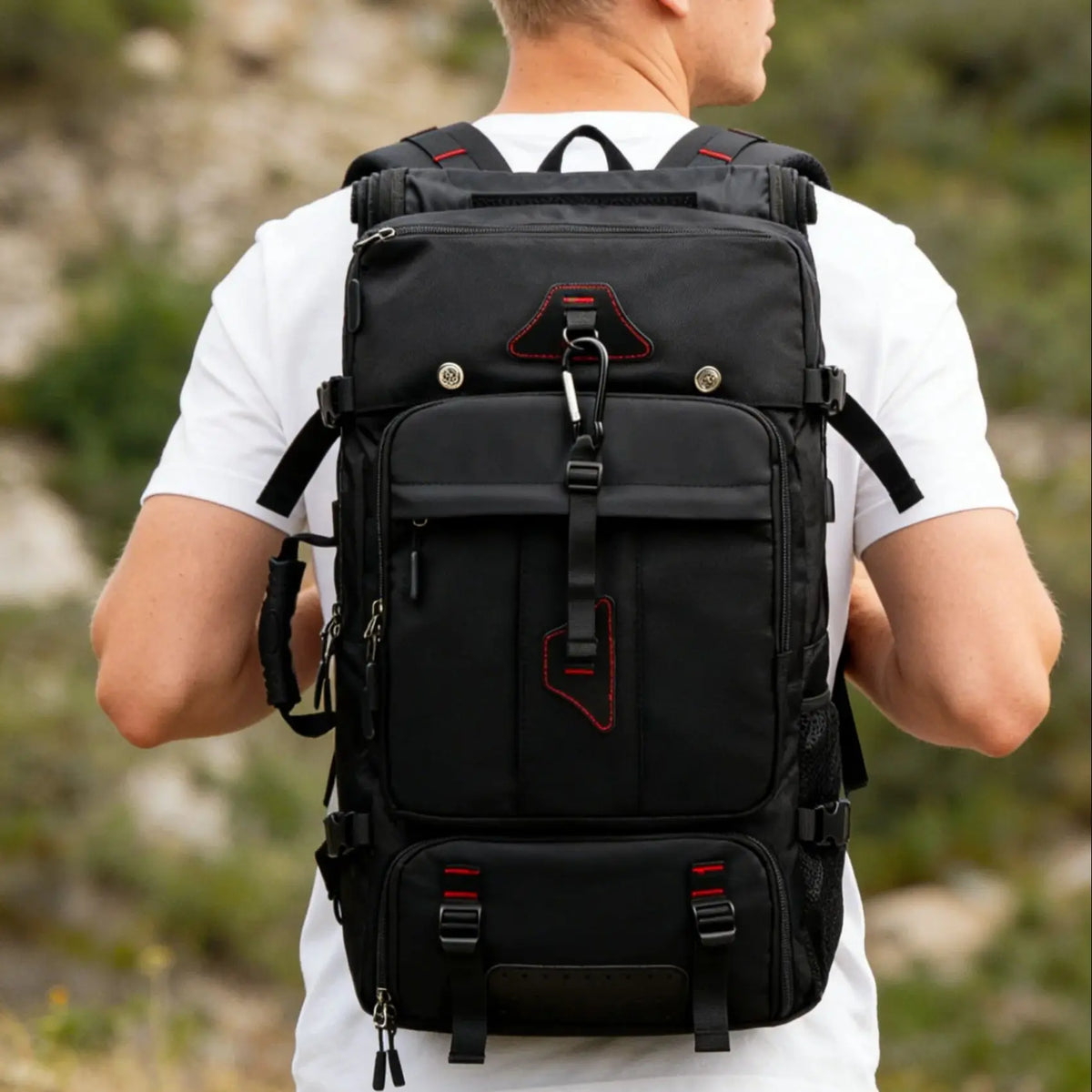 Travel Hiking Backpack 80L Large Capacity Multiple Storage Spaces Anti Theft Backpack with Dry Wet Separation Backpack for Men