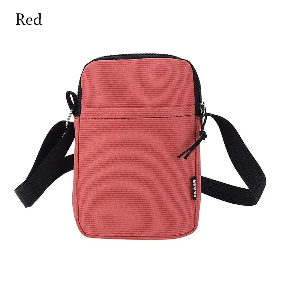 Simple Canvas Zipper Purse Crossbody Bag Handbag Shoulder Bag Phone Bag