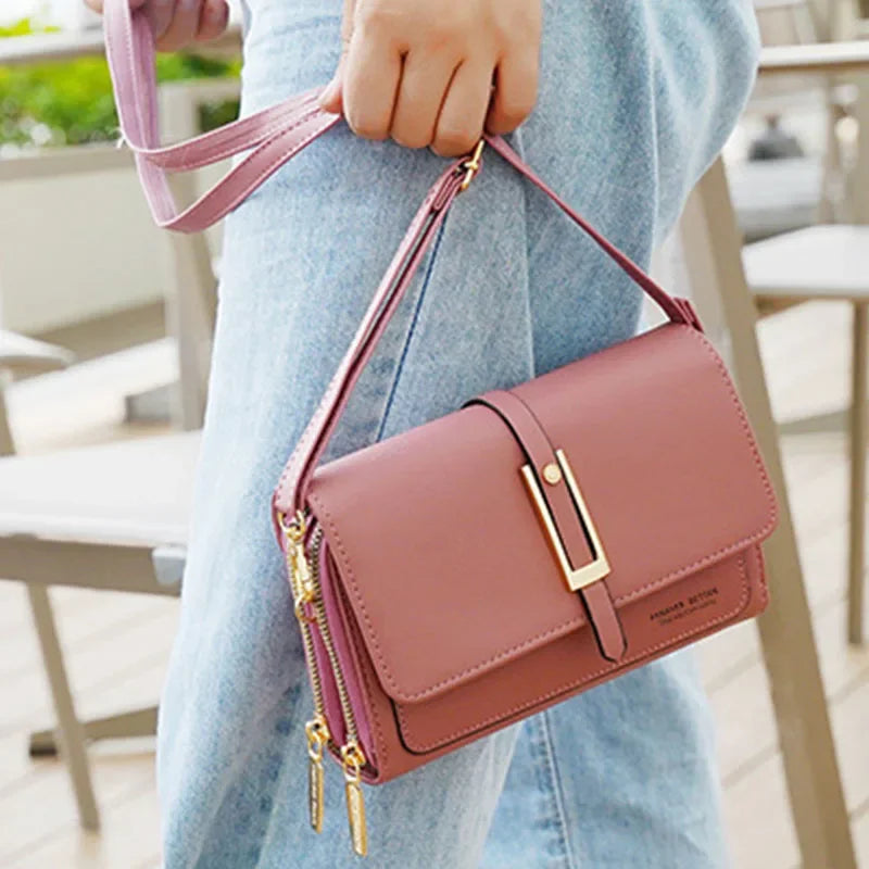 Mini Sac à Bandoulière Carré Femme — Style Rétro Tendance, PU, Multifonction