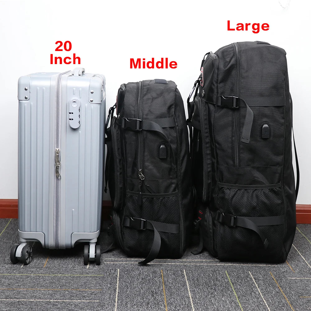 Travel Hiking Backpack 80L Large Capacity Multiple Storage Spaces Anti Theft Backpack with Dry Wet Separation Backpack for Men