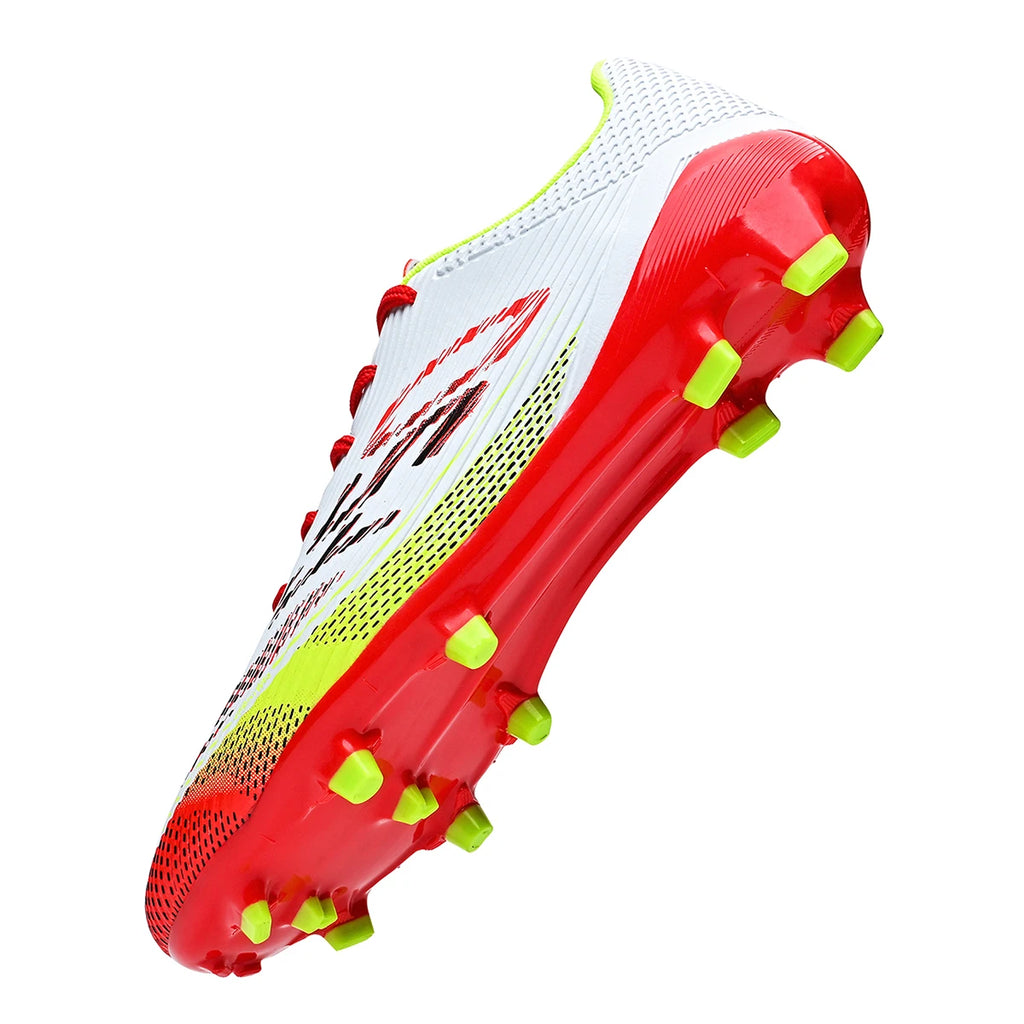 Chaussures de Football AG/FG – Tige PU, Crampons TPU Longs, Anti-dérapantes | Unisexe