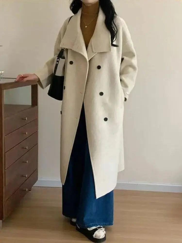 Manteau Long en Laine Style Hepburn – Femme Automne/Hiver 2025