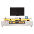 Meuble TV Haute Brillance 180x38x45 cm – LED App | 2 Armoires + 1 Tiroir | Acrylique | TV 75"
